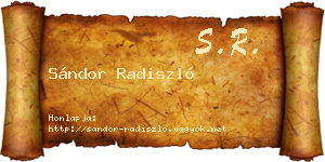 Sándor Radiszló névjegykártya